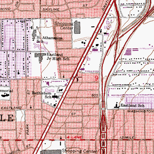 Topographic Map of Erin Presbyterian Church, MI