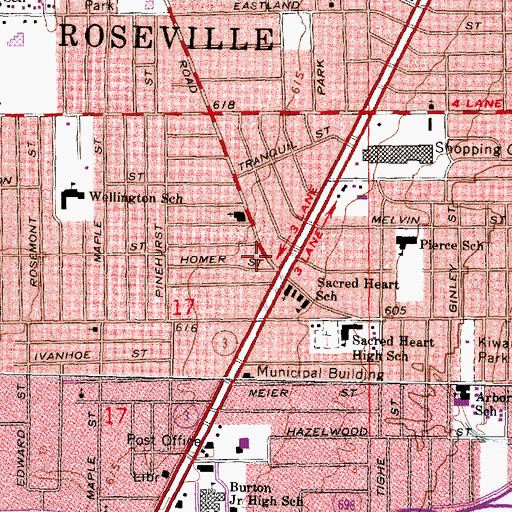 Topographic Map of Deeper Life Ministries, MI