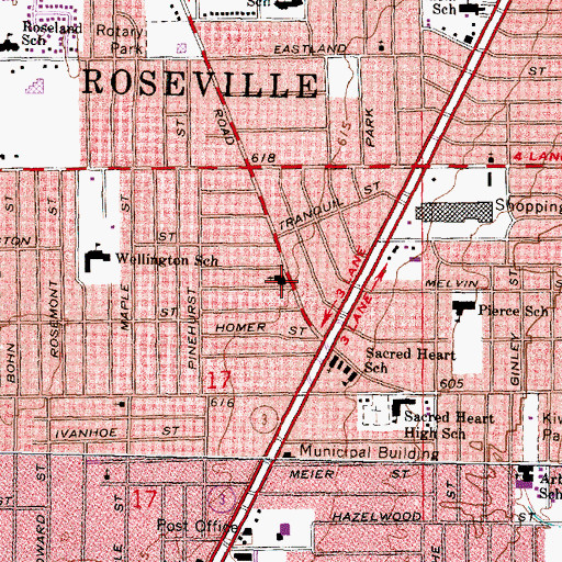 Topographic Map of Evangelical Christian Church, MI