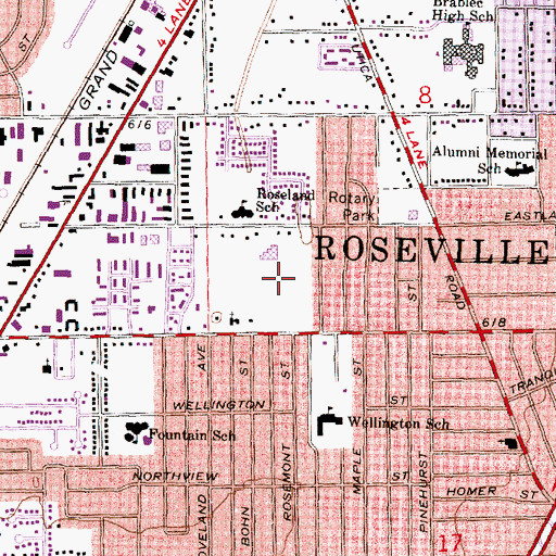 Topographic Map of Cornerstone Baptist Church, MI