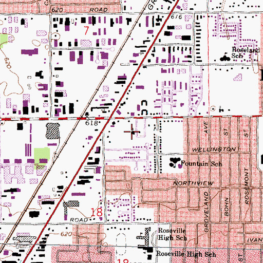 Topographic Map of Saint Donald Church, MI