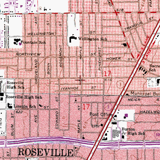 Topographic Map of Grace Missionary Baptist Church, MI