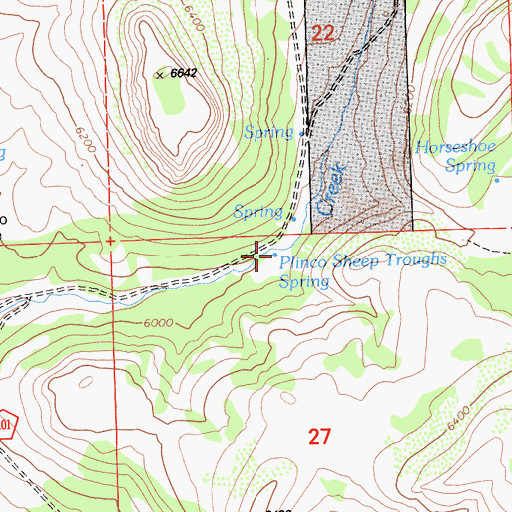 Topographic Map of Plinco Sheep Troughs Spring, CA