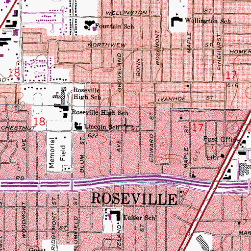 Topographic Map of Antioch Baptist Church, MI
