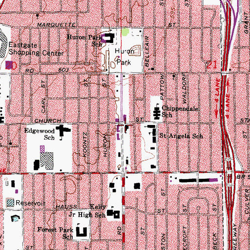 Topographic Map of Christ Community Church, MI