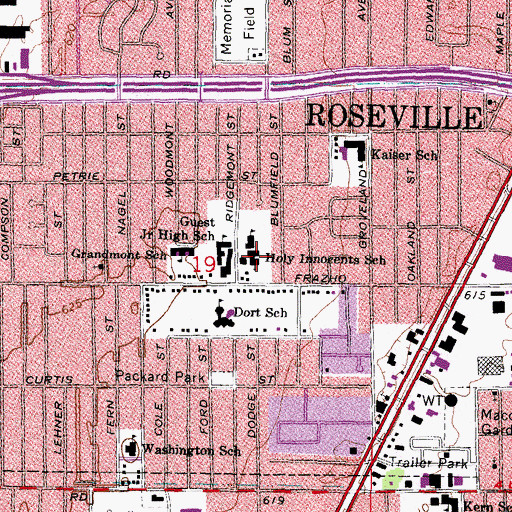 Topographic Map of Holy Innocents Church, MI