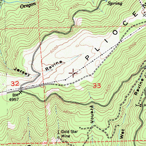 Topographic Map of Cape Horn, CA