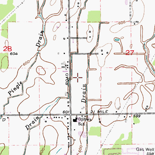 Topographic Map of Cheyenne Elementary School, MI