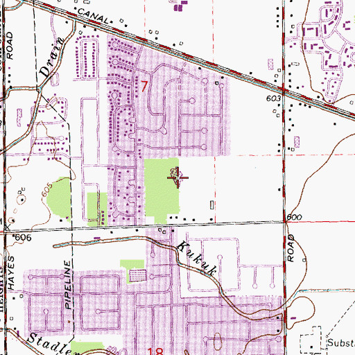 Topographic Map of Miami Elementary School, MI