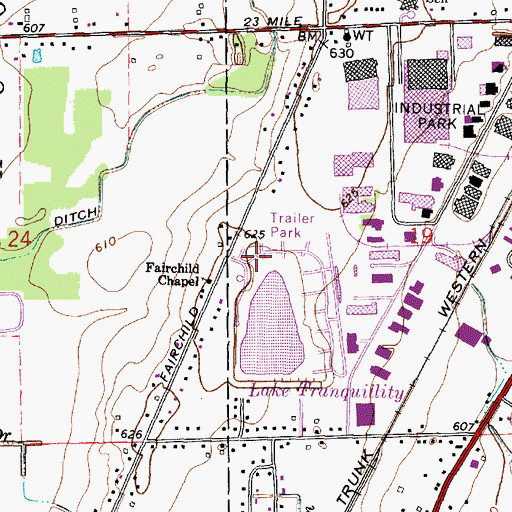 Topographic Map of Chouteau Chesterfield Mobile Home Park, MI