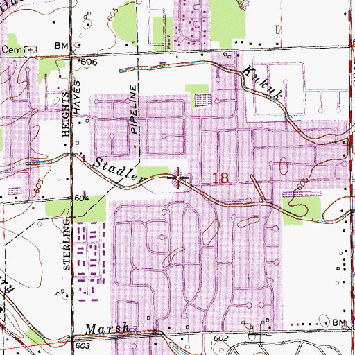 Topographic Map of Huron Elementary School, MI