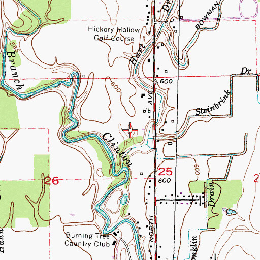 Topographic Map of Sycamore Hills Golf Club, MI