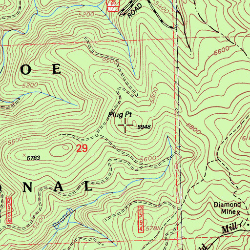 Topographic Map of Plug Point, CA