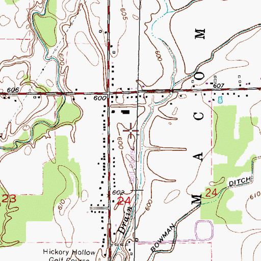 Topographic Map of Bello Woods Golf Course, MI
