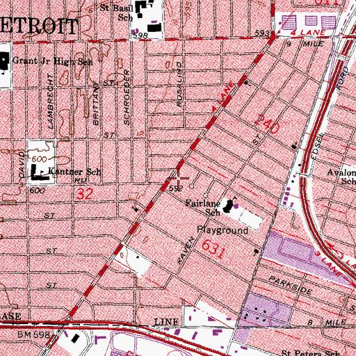 Topographic Map of Christian Trinity Church, MI