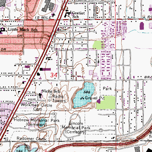 Topographic Map of Prince Drewry Park, MI