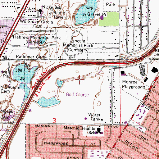 Topographic Map of Saint Clair Shores Country Club, MI