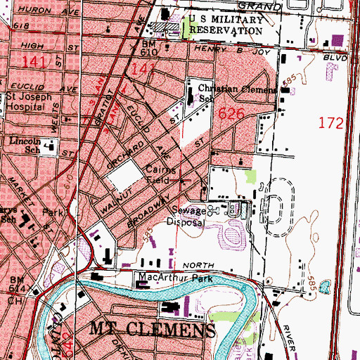 Topographic Map of Zion Temple Church in Jesus, MI