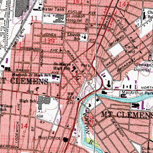 Topographic Map of Zion United Church of Christ, MI
