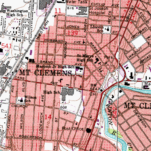 Topographic Map of Crocker House Museum, MI