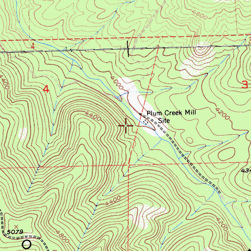 Topographic Map of Plum Creek Mill Site, CA