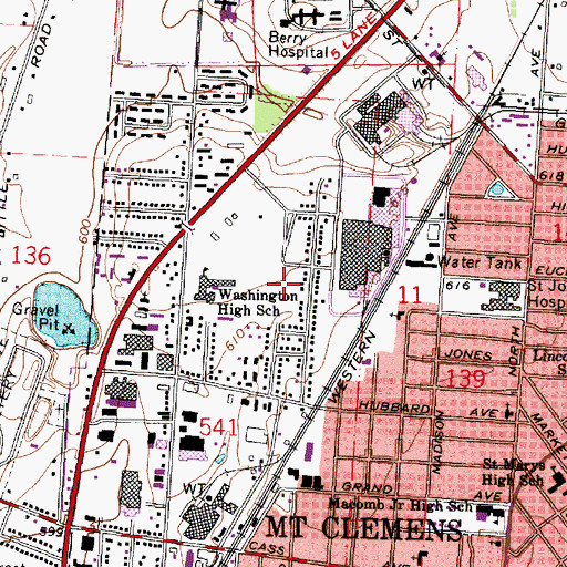 Topographic Map of Memorial Park, MI