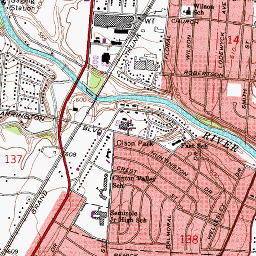 Topographic Map of Byron Stuck Medical Library, MI