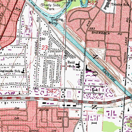 Topographic Map of Neil Reid Park, MI