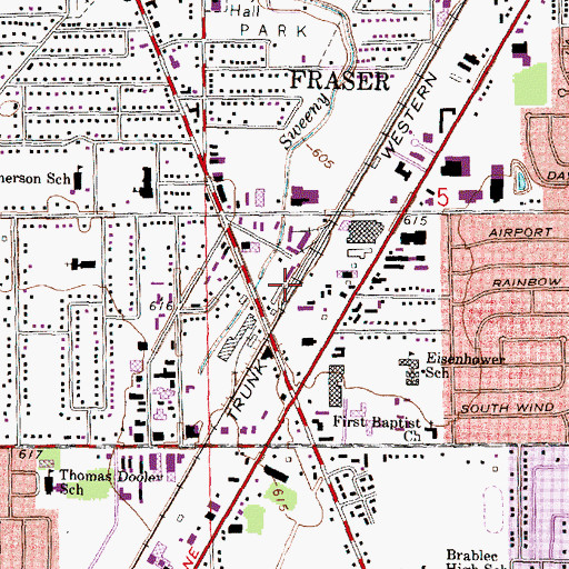 Topographic Map of Fraser Station, MI