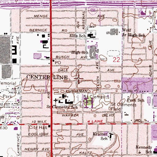 Topographic Map of Blessed Hope Advent Christian Church, MI
