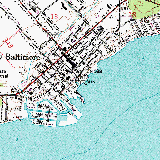 Topographic Map of Walter and Mary Burke Park, MI