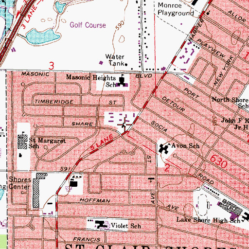 Topographic Map of Good Shepherd United Methodist Church, MI