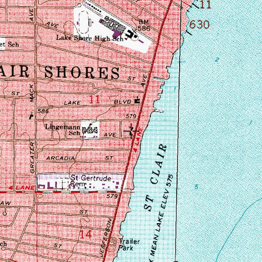 Topographic Map of Redeemer Lutheran Church, MI
