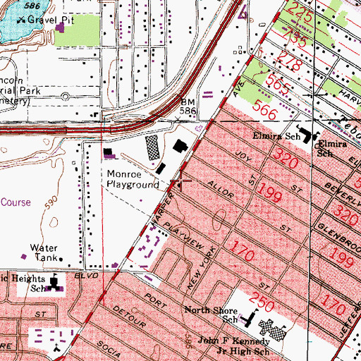 Topographic Map of Community Baptist Church, MI