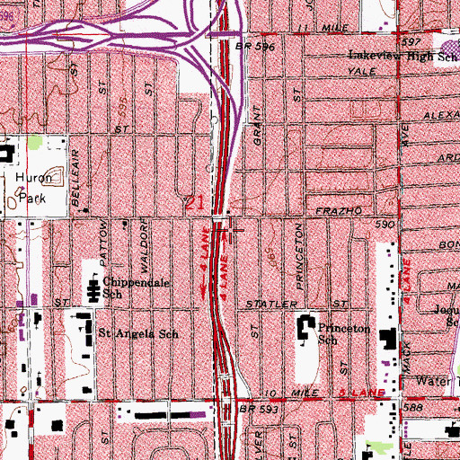 Topographic Map of Faith Community Church, MI