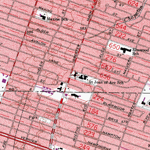 Topographic Map of Saint Joan of Arc Parish Center, MI