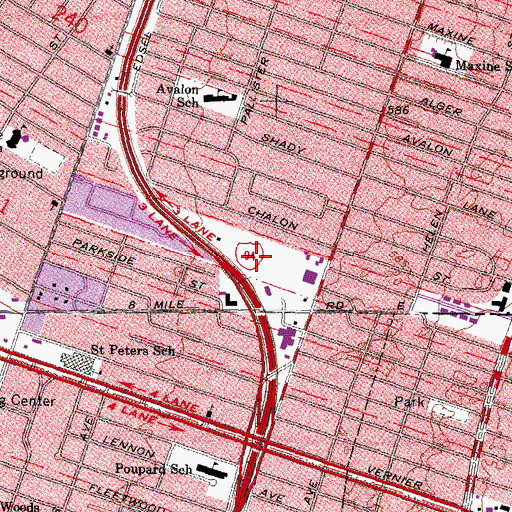 Topographic Map of Brys Park, MI
