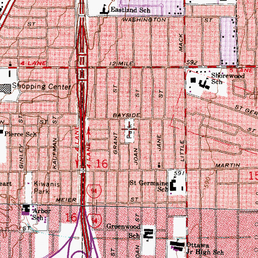Topographic Map of Sussex Park, MI