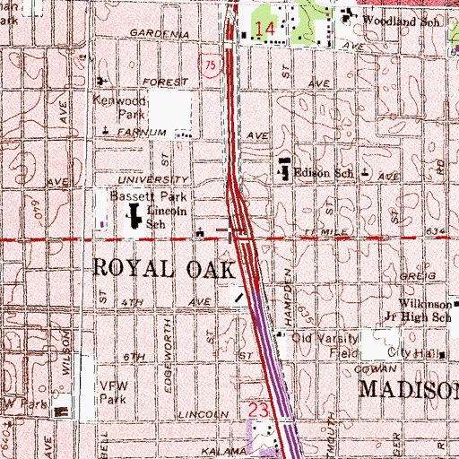 Topographic Map of Interchange 62, MI