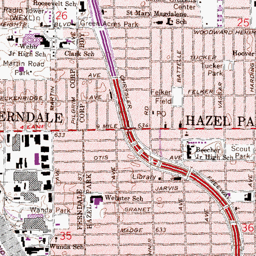 Topographic Map of Interchange 60, MI