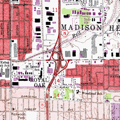Topographic Map of Interchange 63, MI