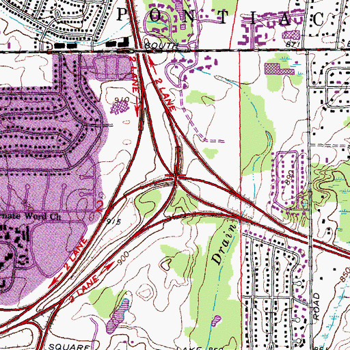 Topographic Map of Interchange 75, MI