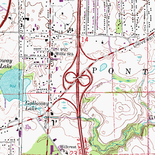 Topographic Map of Interchange 79, MI