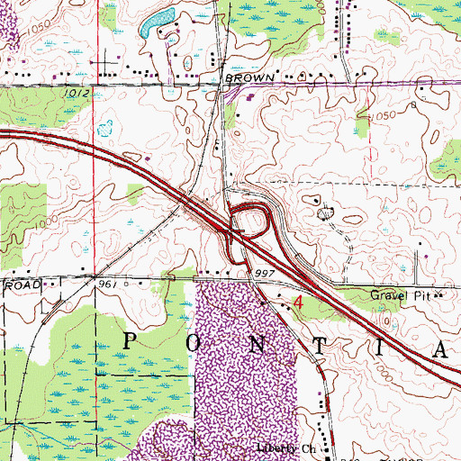 Topographic Map of Interchange 83, MI