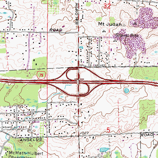 Topographic Map of Interchange 84B, MI