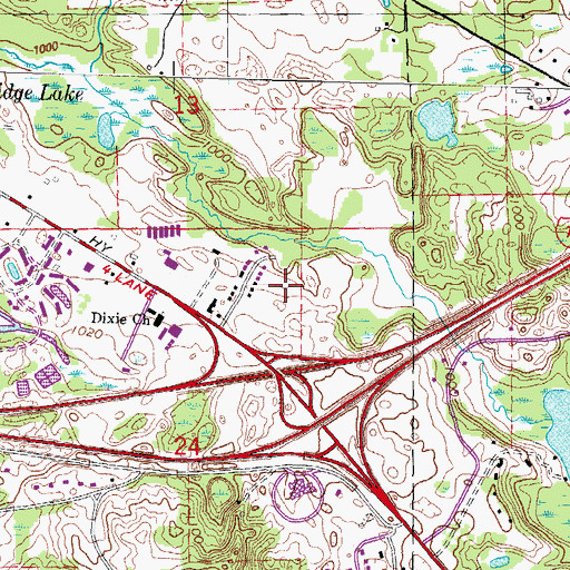 Topographic Map of Interchange 93, MI