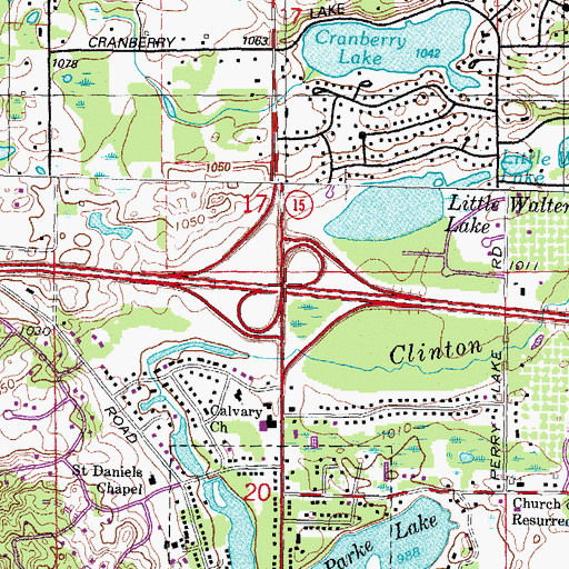 Topographic Map of Interchange 91, MI