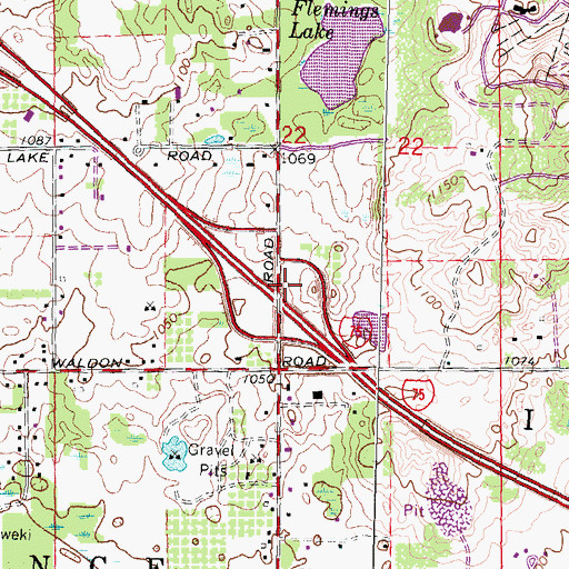 Topographic Map of Interchange 89, MI