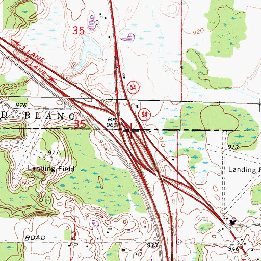 Topographic Map of Interchange 106, MI