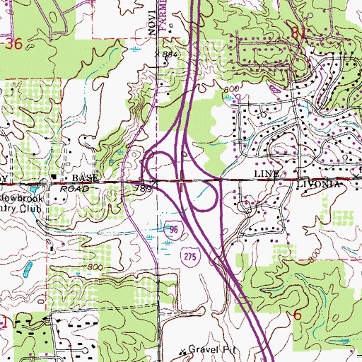 Topographic Map of Interchange 167, MI